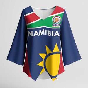 Custom Namibia Cricket Spirit 2026 Kimono Sleeve Blouse World T20 Edition