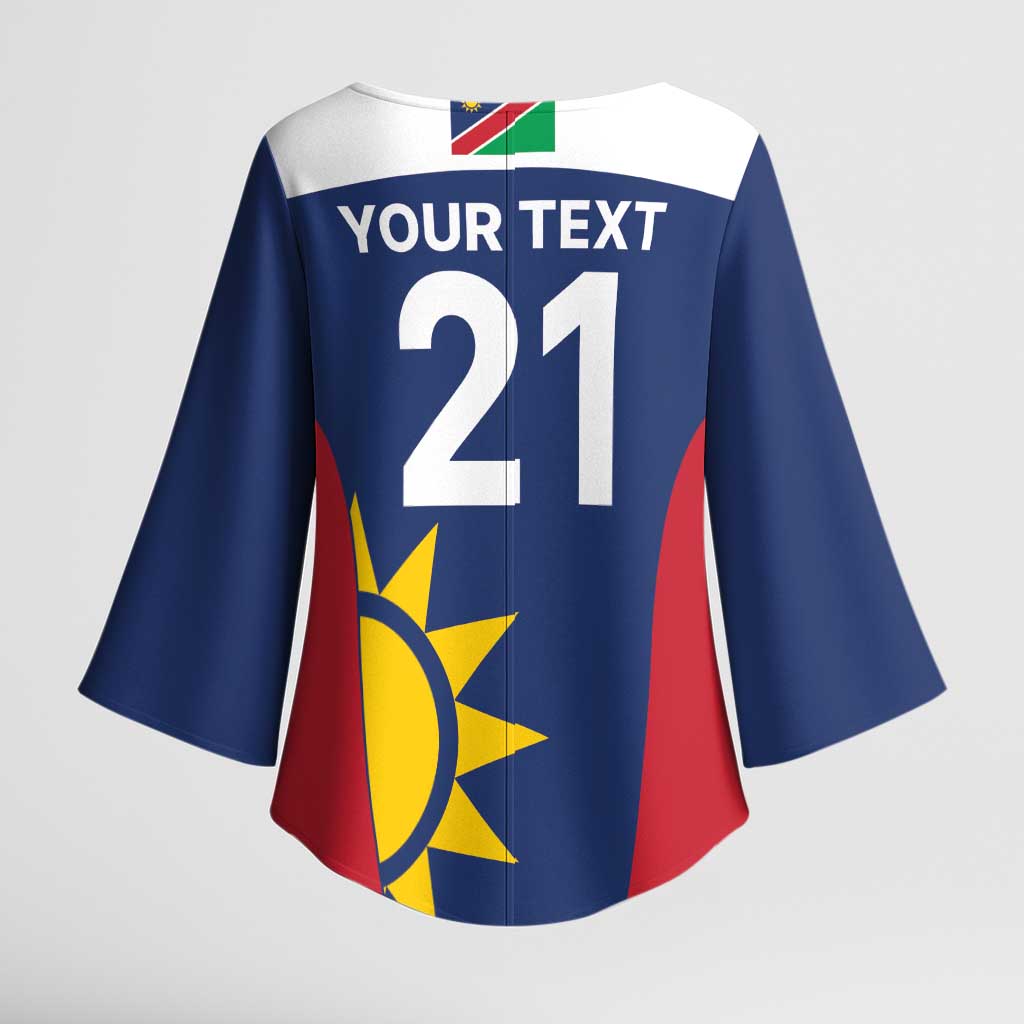 Custom Namibia Cricket Spirit 2026 Kimono Sleeve Blouse World T20 Edition