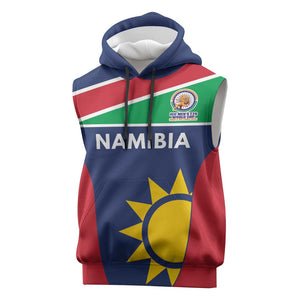 Custom Namibia Cricket Spirit 2026 Sleeveless Hoodie World T20 Edition - African Pride