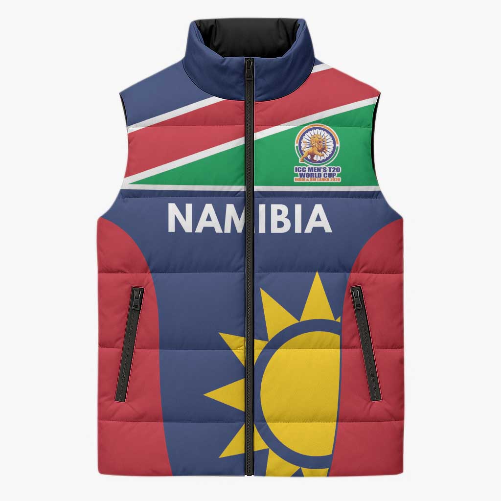Custom Namibia Cricket Spirit 2026 Sleeveless Puffer Jacket World T20 Edition
