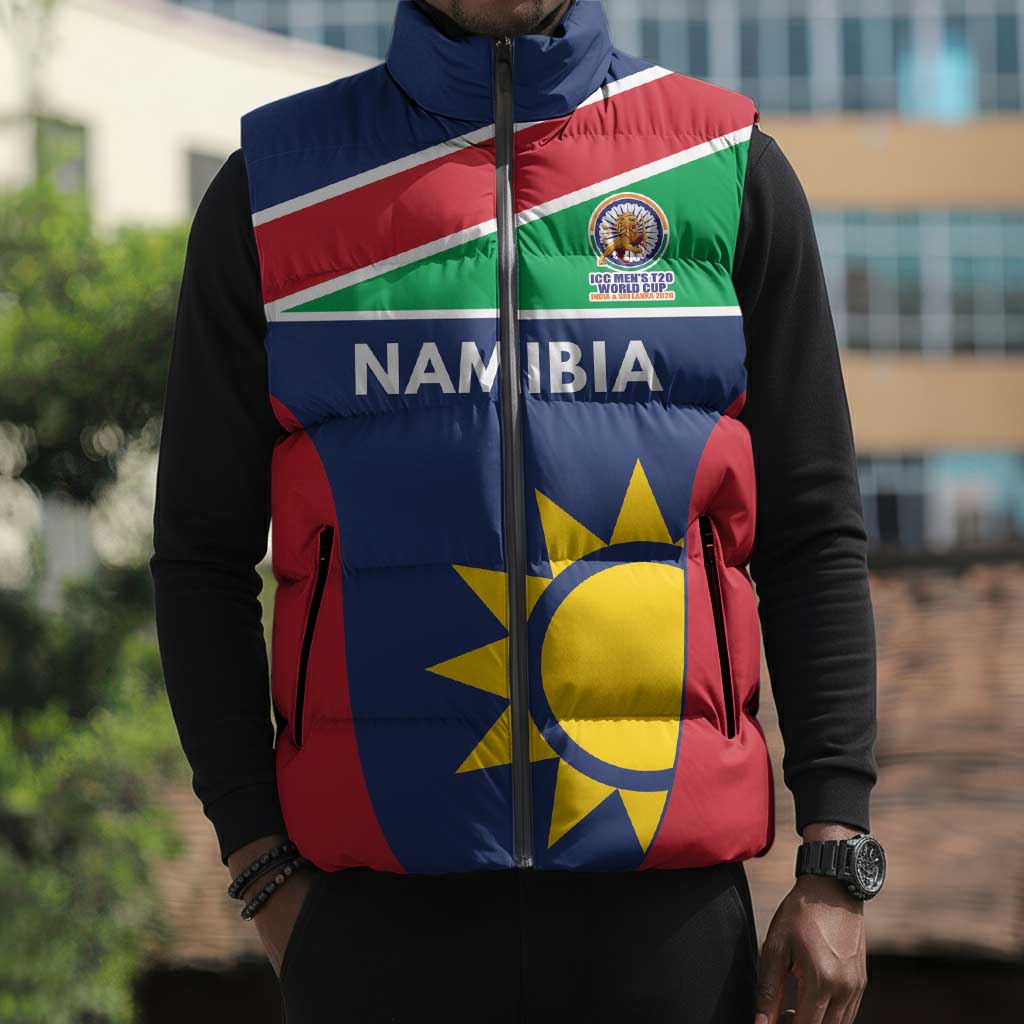 Custom Namibia Cricket Spirit 2026 Sleeveless Puffer Jacket World T20 Edition