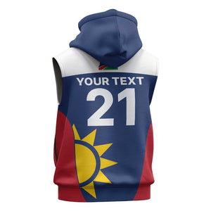 Custom Namibia Cricket Spirit 2026 Sleeveless Zip Hoodie World T20 Edition - African Pride
