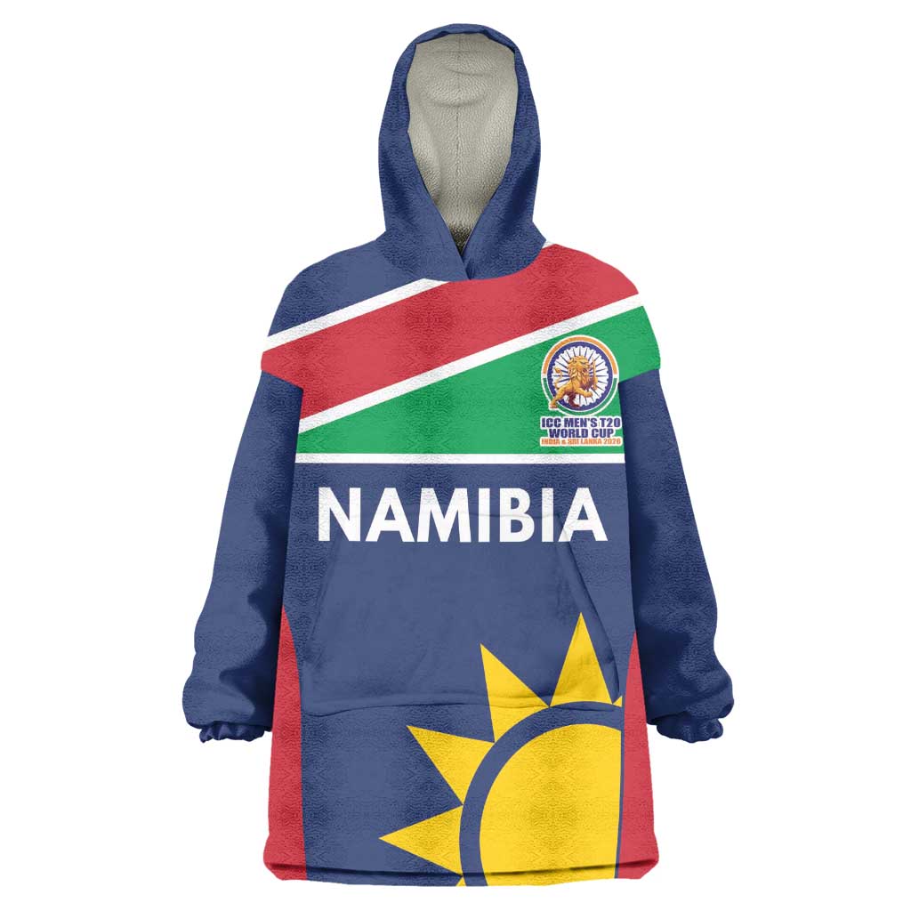 Custom Namibia Cricket Spirit 2026 Wearable Blanket Hoodie World T20 Edition - African Pride