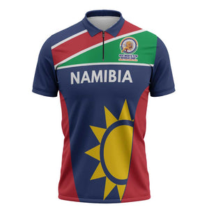 Custom Namibia Cricket Spirit 2026 Zipper Polo Shirt World T20 Edition