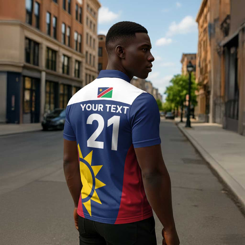 Custom Namibia Cricket Spirit 2026 Zipper Polo Shirt World T20 Edition