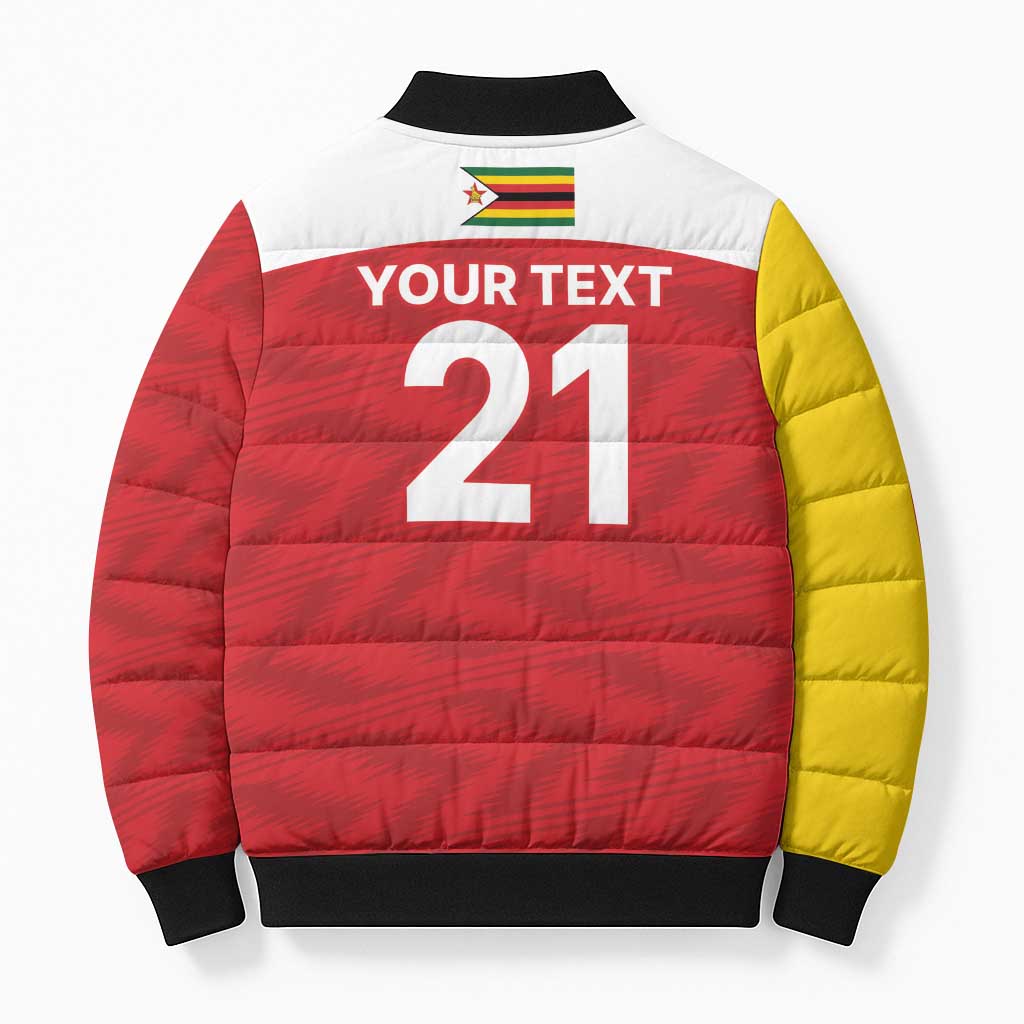 Custom Zimbabwe Cricket Spirit 2026 Bomber Puffer Jacket World T20 Edition