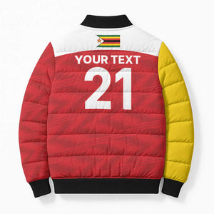 Custom Zimbabwe Cricket Spirit 2026 Bomber Puffer Jacket World T20 Edition