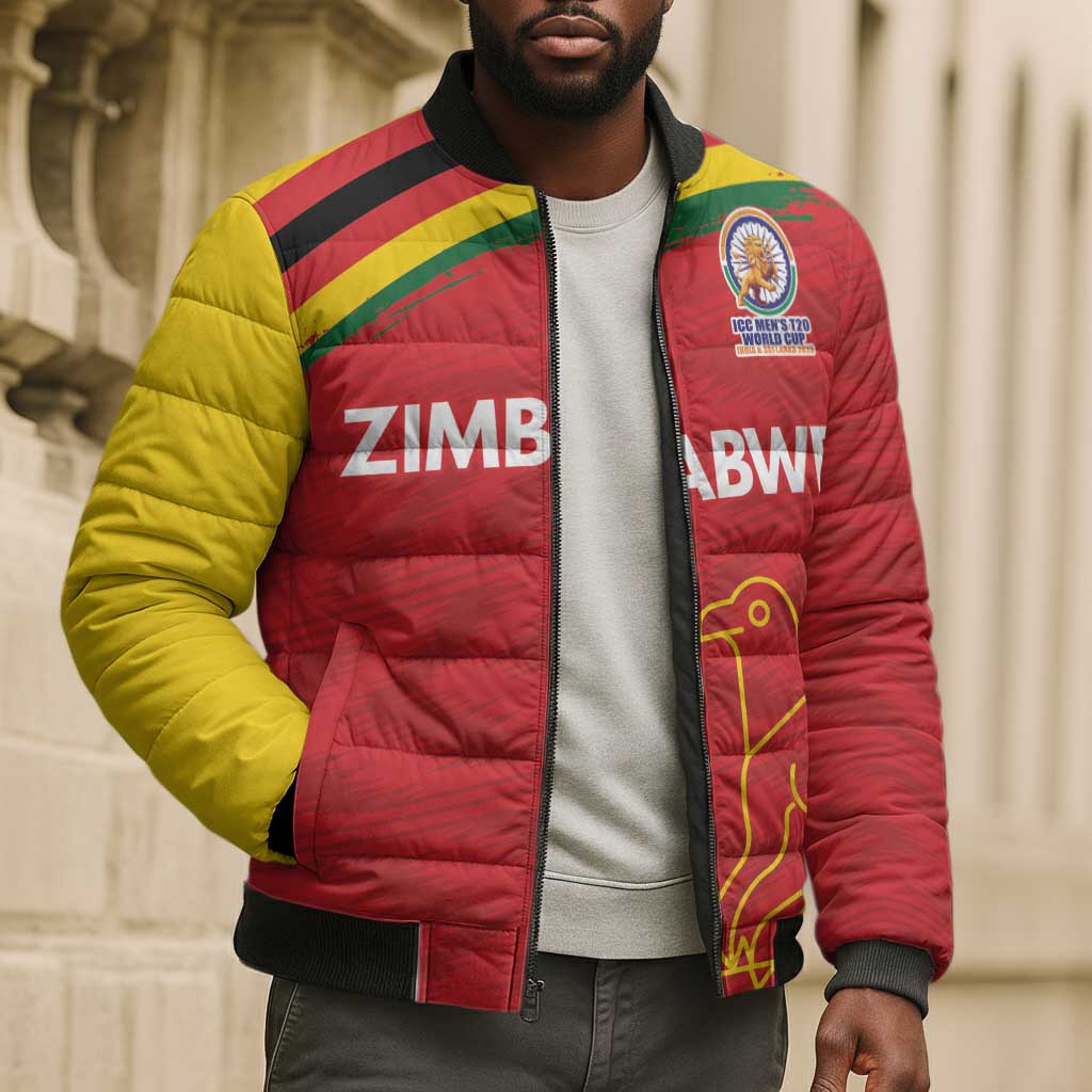 Custom Zimbabwe Cricket Spirit 2026 Bomber Puffer Jacket World T20 Edition