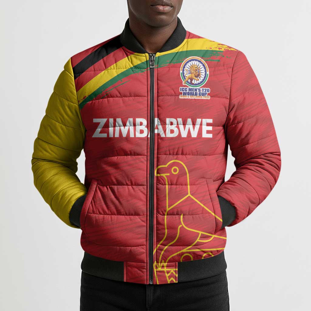 Custom Zimbabwe Cricket Spirit 2026 Bomber Puffer Jacket World T20 Edition