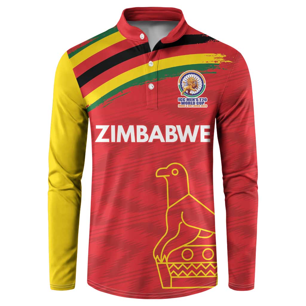 Custom Zimbabwe Cricket Spirit 2026 Button Sweatshirt World T20 Edition