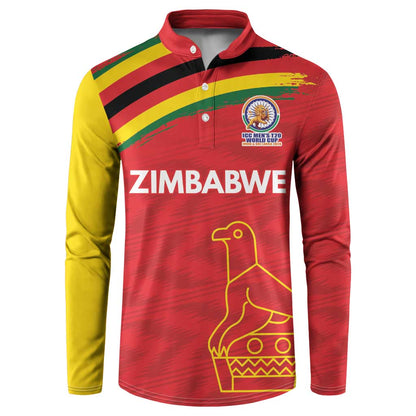 Custom Zimbabwe Cricket Spirit 2026 Button Sweatshirt World T20 Edition
