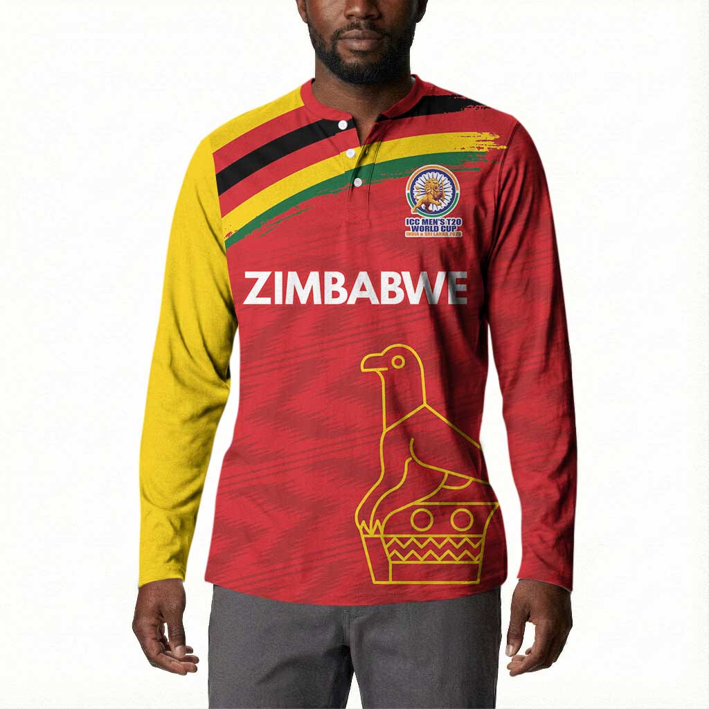 Custom Zimbabwe Cricket Spirit 2026 Button Sweatshirt World T20 Edition