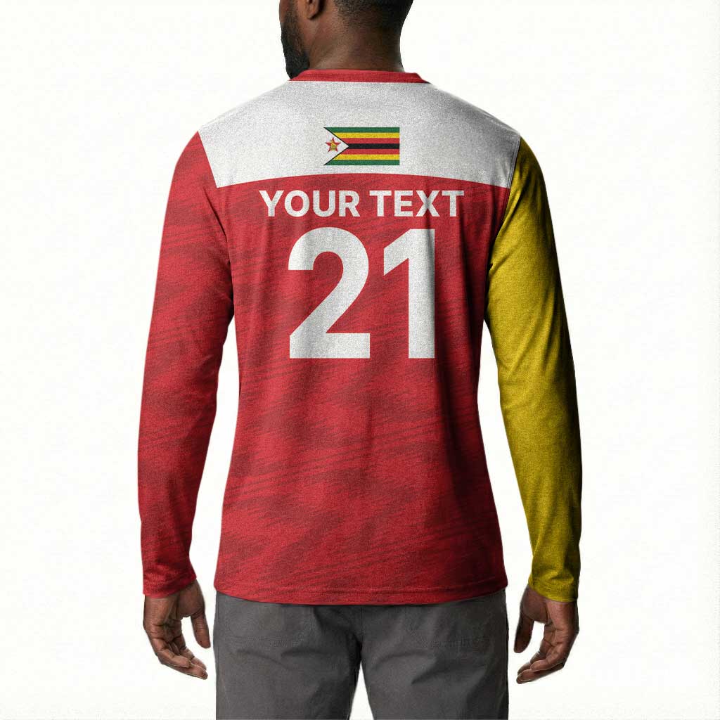 Custom Zimbabwe Cricket Spirit 2026 Button Sweatshirt World T20 Edition