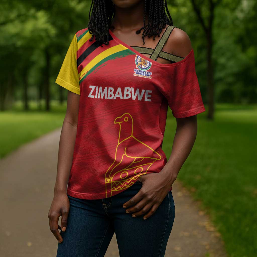 Custom Zimbabwe Cricket Spirit 2026 Cross Shoulder Shirt World T20 Edition