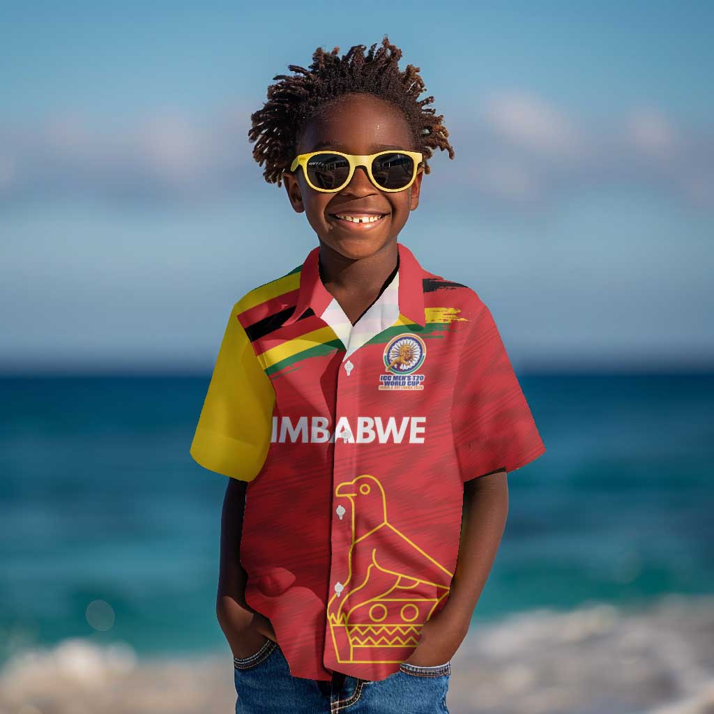 Custom Zimbabwe Cricket Spirit 2026 Kid Hawaiian Shirt World T20 Edition - African Pride