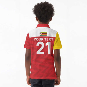 Custom Zimbabwe Cricket Spirit 2026 Kid Polo Shirt World T20 Edition - African Pride