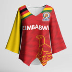 Custom Zimbabwe Cricket Spirit 2026 Kimono Sleeve Blouse World T20 Edition