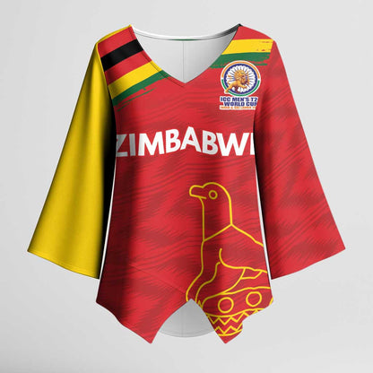 Custom Zimbabwe Cricket Spirit 2026 Kimono Sleeve Blouse World T20 Edition