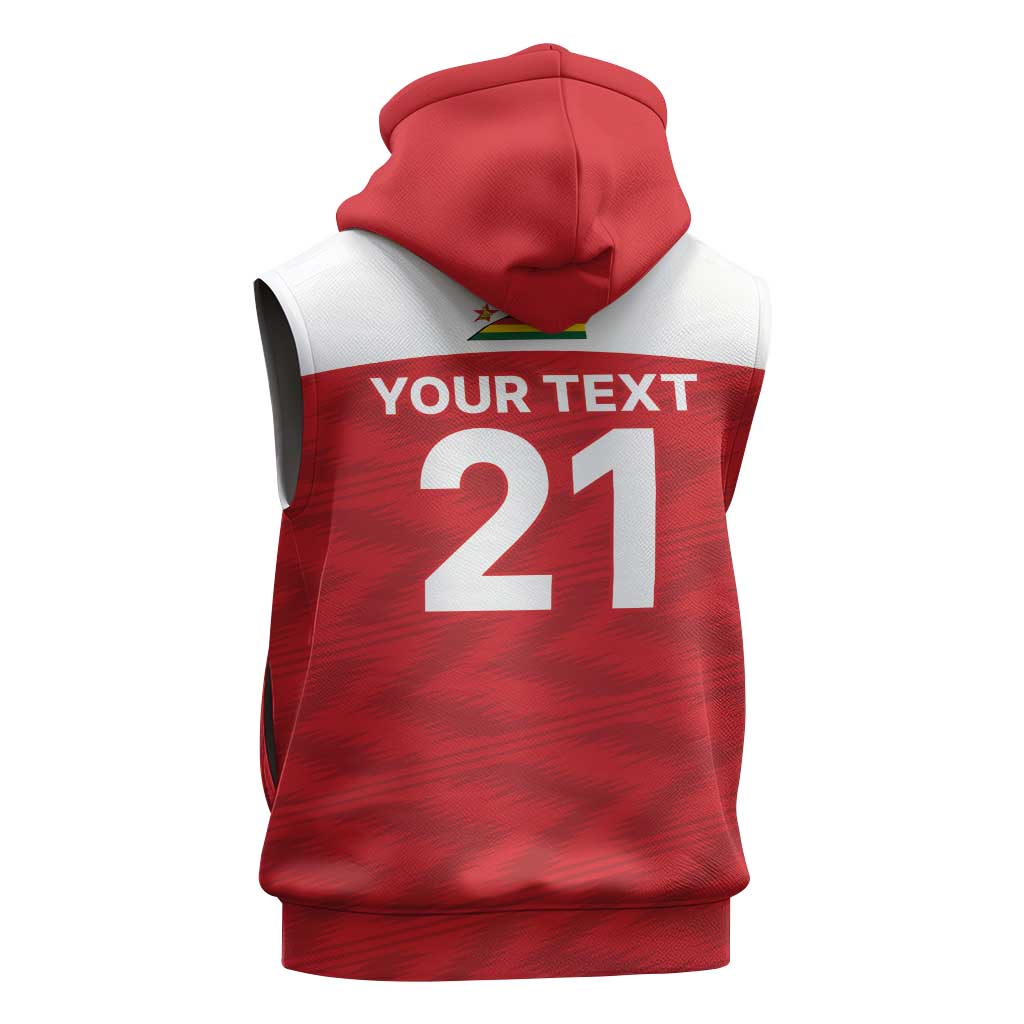 Custom Zimbabwe Cricket Spirit 2026 Sleeveless Hoodie World T20 Edition - African Pride
