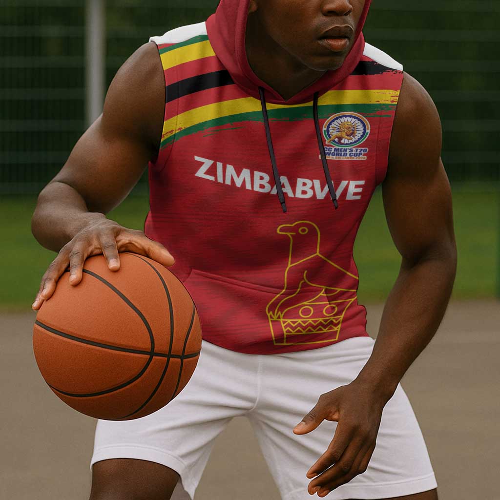Custom Zimbabwe Cricket Spirit 2026 Sleeveless Hoodie World T20 Edition - African Pride