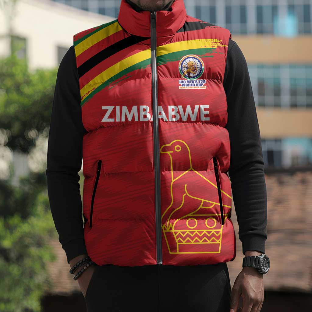 Custom Zimbabwe Cricket Spirit 2026 Sleeveless Puffer Jacket World T20 Edition