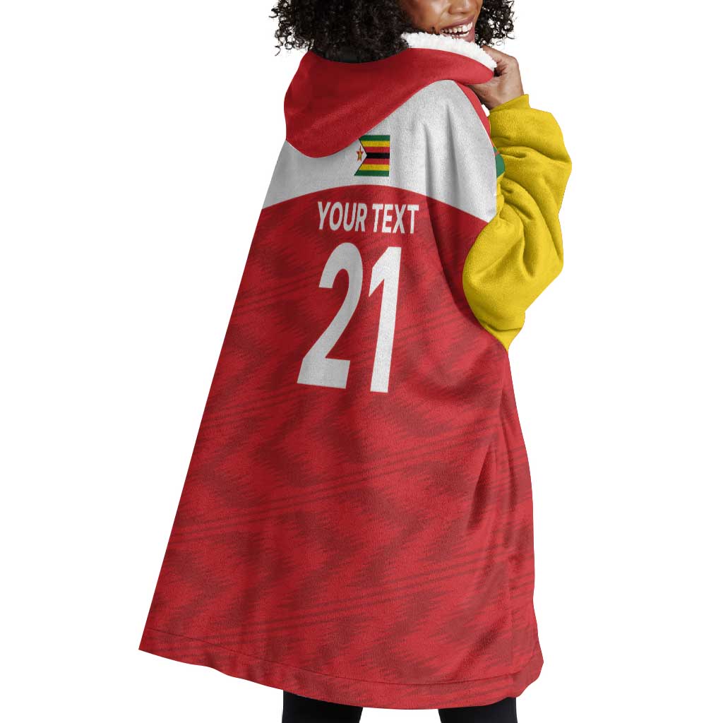 Custom Zimbabwe Cricket Spirit 2026 Wearable Blanket Hoodie World T20 Edition - African Pride
