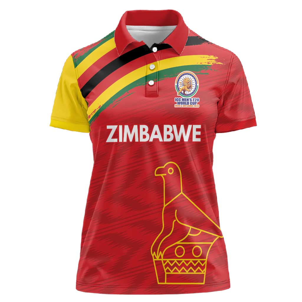 Custom Zimbabwe Cricket Spirit 2026 Women Polo Shirt World T20 Edition - African Pride