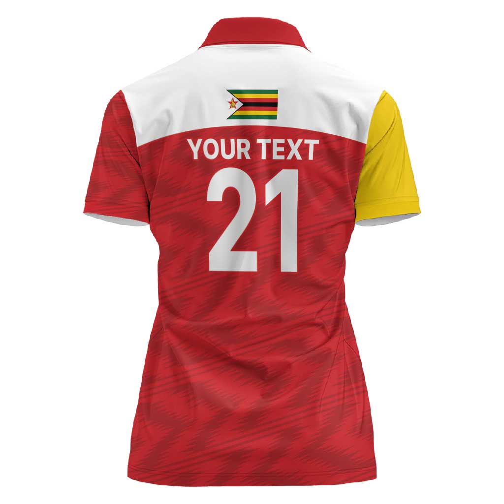 Custom Zimbabwe Cricket Spirit 2026 Women Polo Shirt World T20 Edition - African Pride