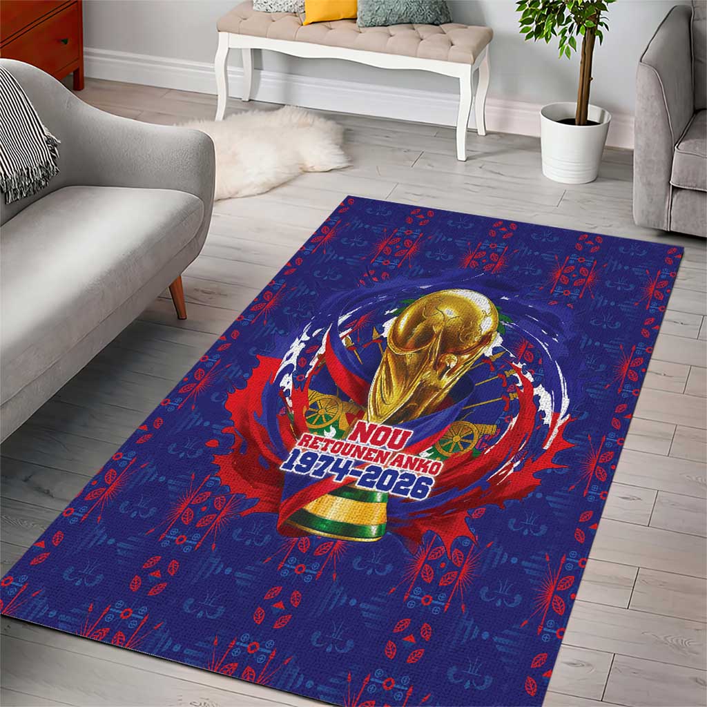 Haiti Grenadye Alaso Area Rug Blue Nou Retounen Anko 1974-2026 - African Pride