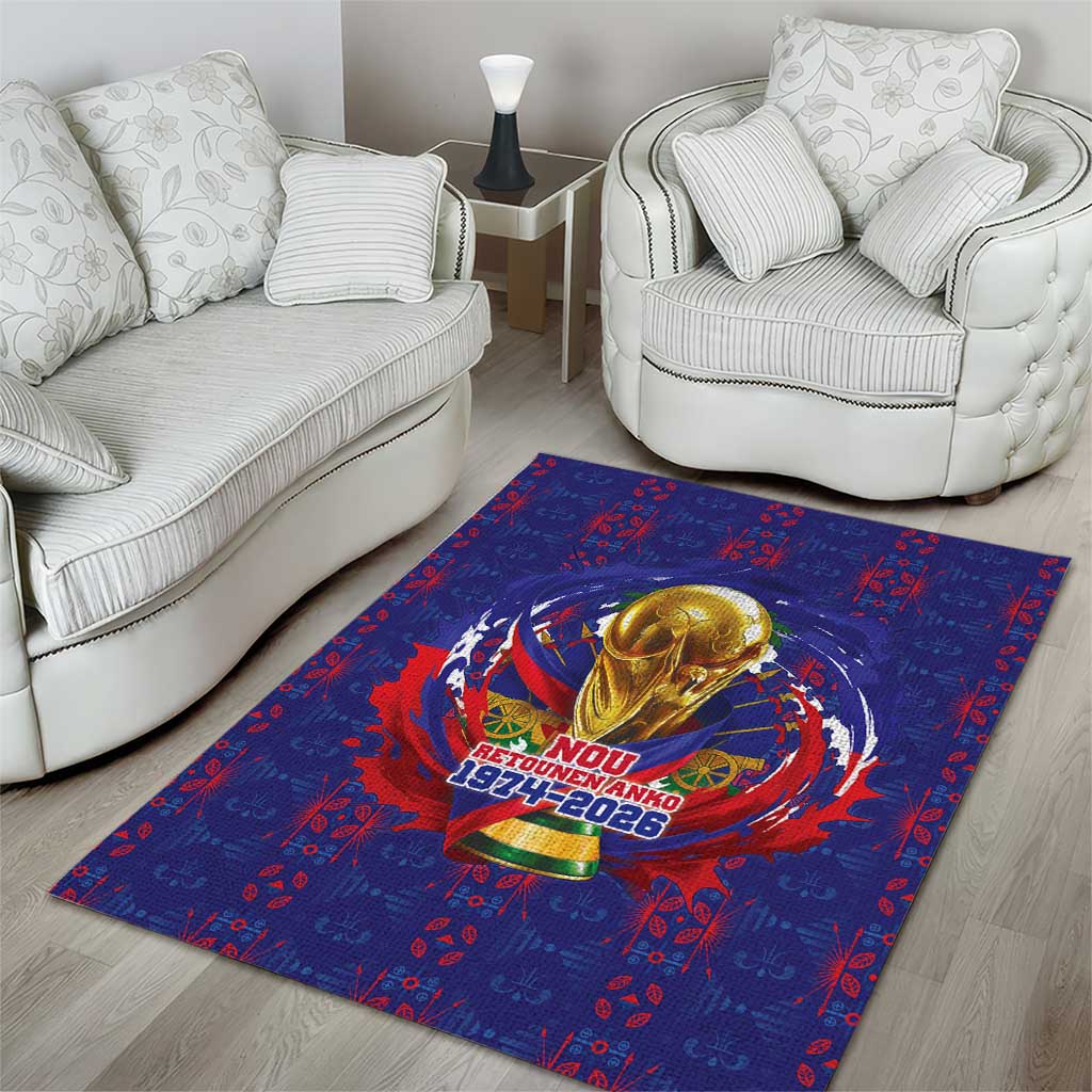 Haiti Grenadye Alaso Area Rug Blue Nou Retounen Anko 1974-2026 - African Pride
