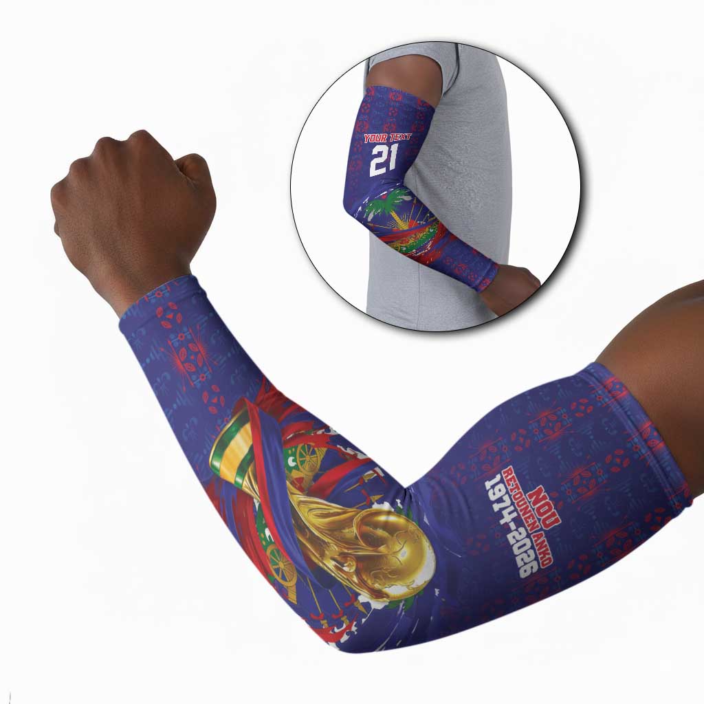 Custom Haiti Grenadye Alaso Arm Sleeves Blue Nou Retounen Anko 1974-2026 - African Pride