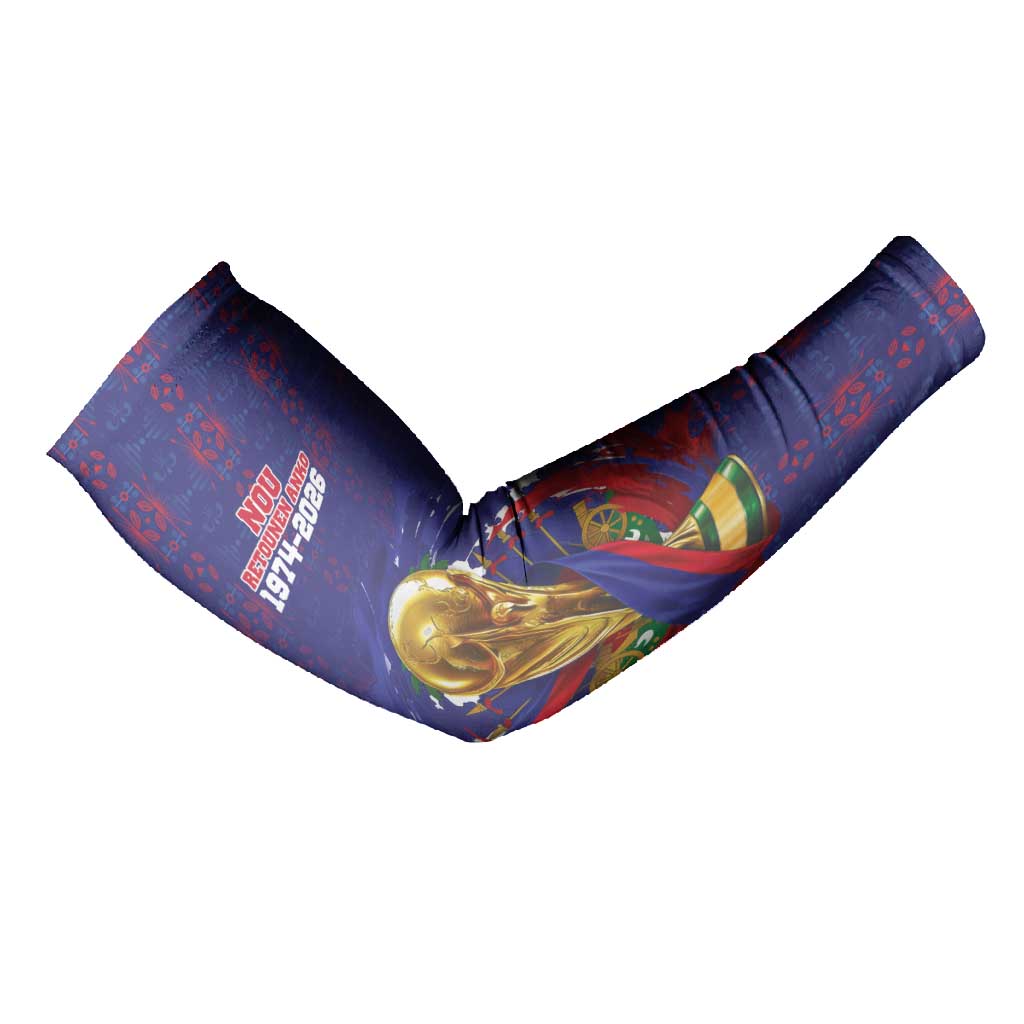 Custom Haiti Grenadye Alaso Arm Sleeves Blue Nou Retounen Anko 1974-2026 - African Pride