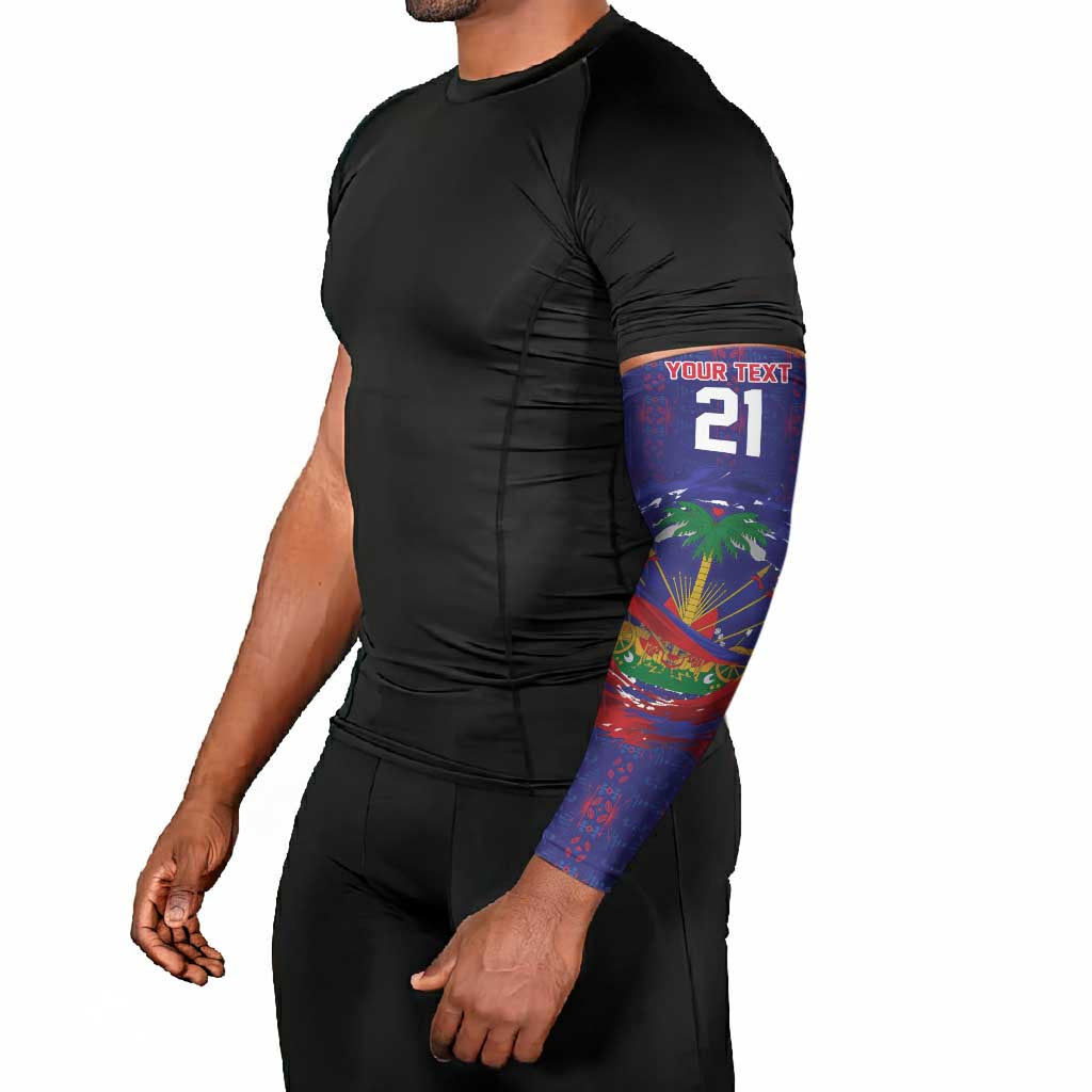 Custom Haiti Grenadye Alaso Arm Sleeves Blue Nou Retounen Anko 1974-2026 - African Pride