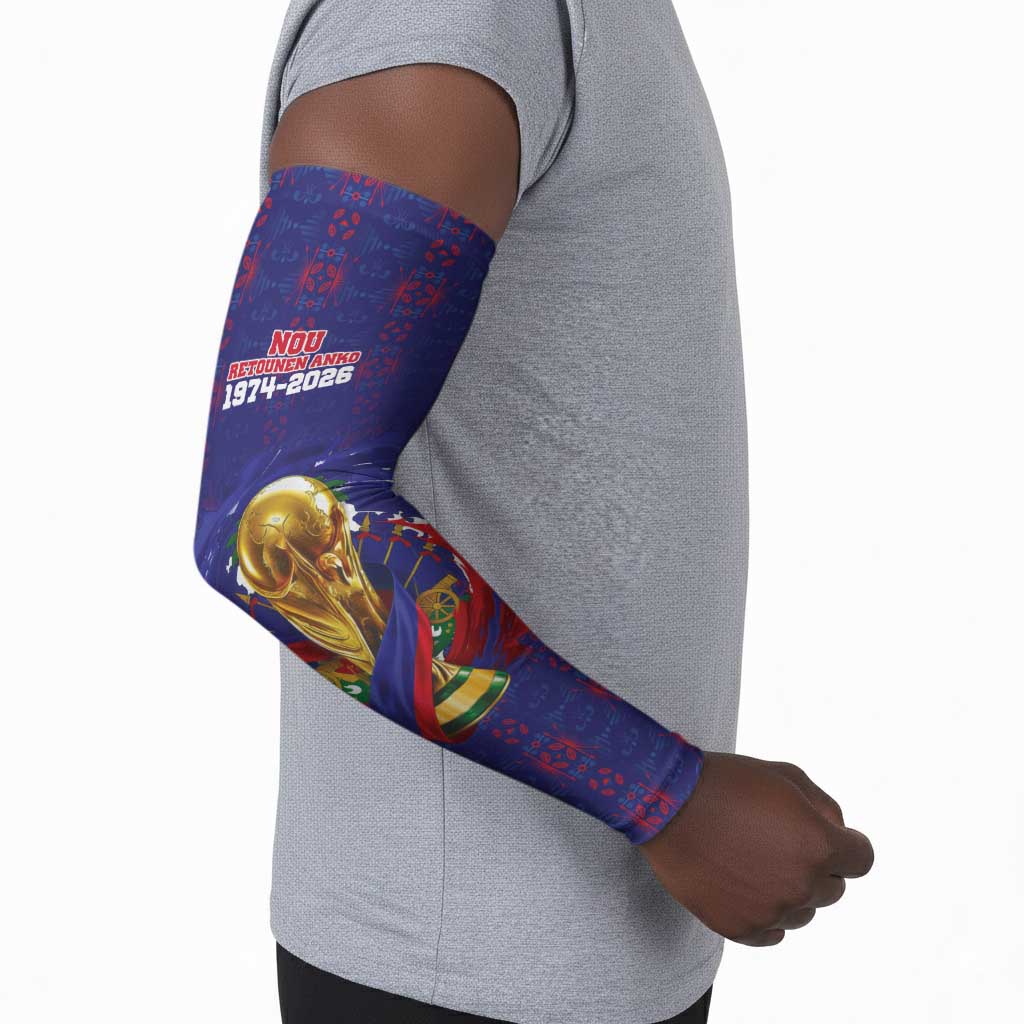 Custom Haiti Grenadye Alaso Arm Sleeves Blue Nou Retounen Anko 1974-2026 - African Pride