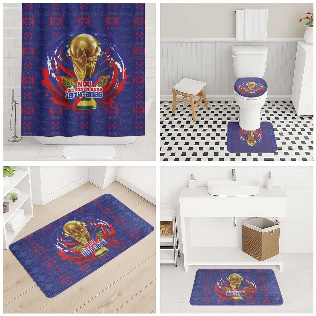 Haiti Grenadye Alaso Bathroom Set Blue Nou Retounen Anko 1974-2026 - African Pride