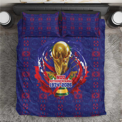 Haiti Grenadye Alaso Bedding Set Blue Nou Retounen Anko 1974-2026 - African Pride