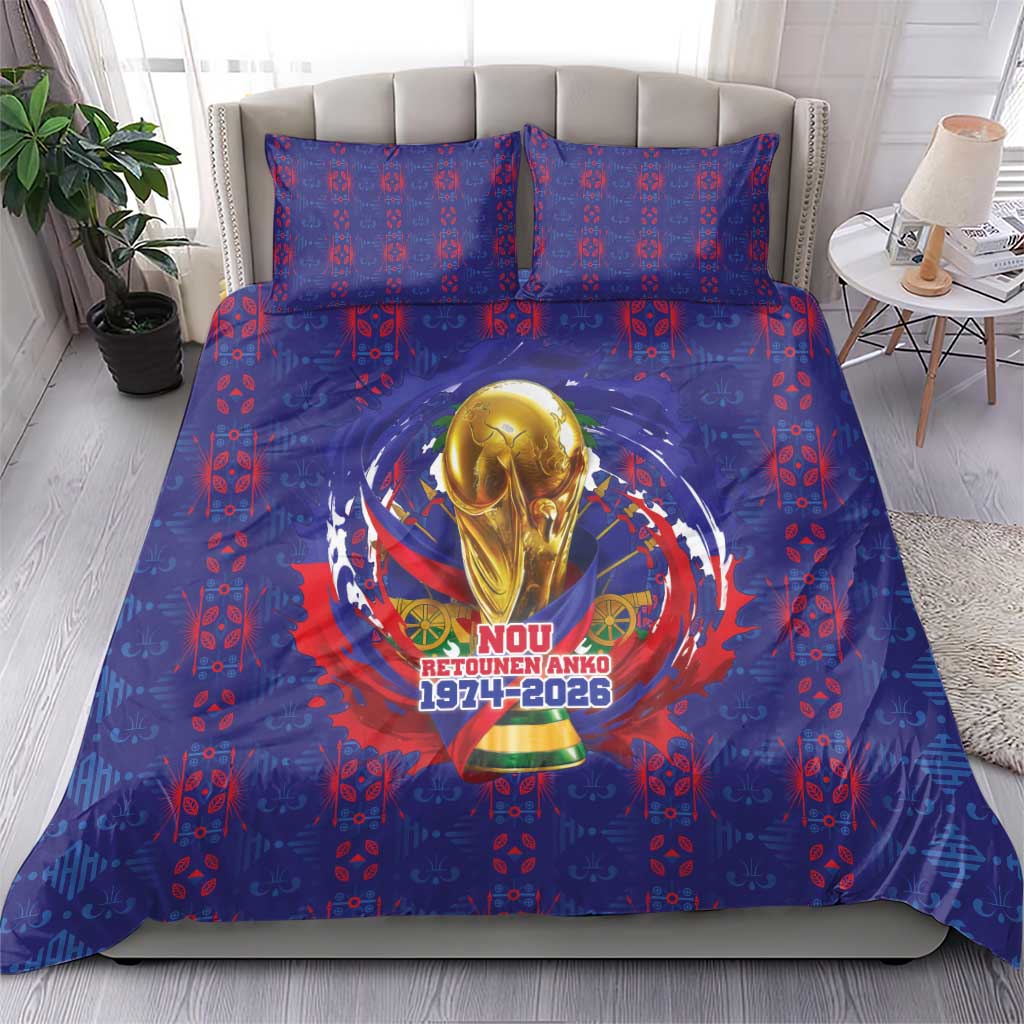 Haiti Grenadye Alaso Bedding Set Blue Nou Retounen Anko 1974-2026 - African Pride