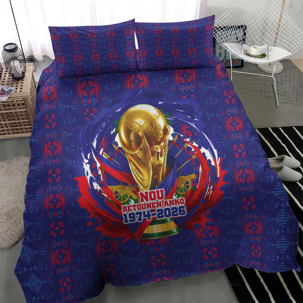 Haiti Grenadye Alaso Bedding Set Blue Nou Retounen Anko 1974-2026 - African Pride