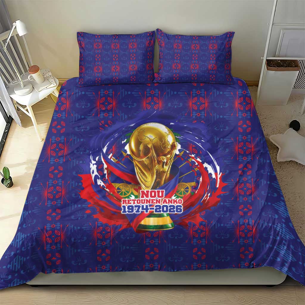 Haiti Grenadye Alaso Bedding Set Blue Nou Retounen Anko 1974-2026 - African Pride