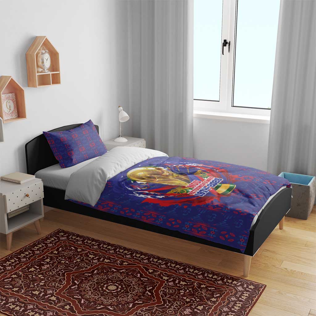 Haiti Grenadye Alaso Bedding Set Blue Nou Retounen Anko 1974-2026 - African Pride
