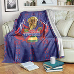 Haiti Grenadye Alaso Blanket Blue Nou Retounen Anko 1974-2026 - African Pride