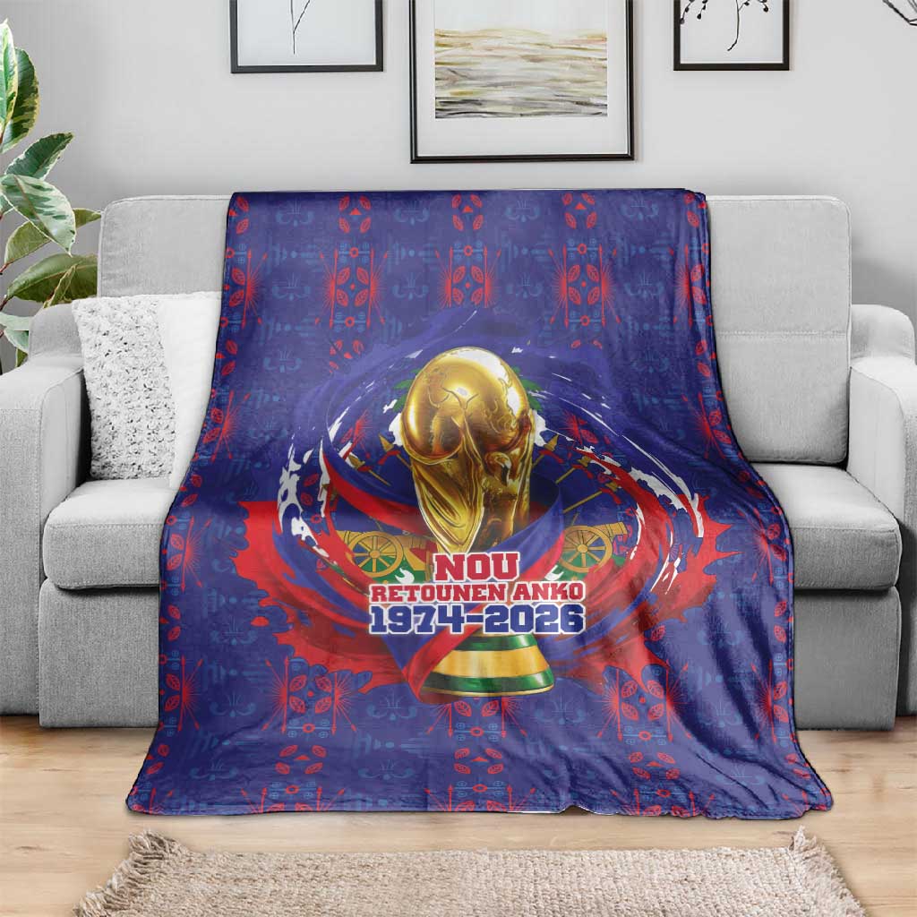Haiti Grenadye Alaso Blanket Blue Nou Retounen Anko 1974-2026 - African Pride