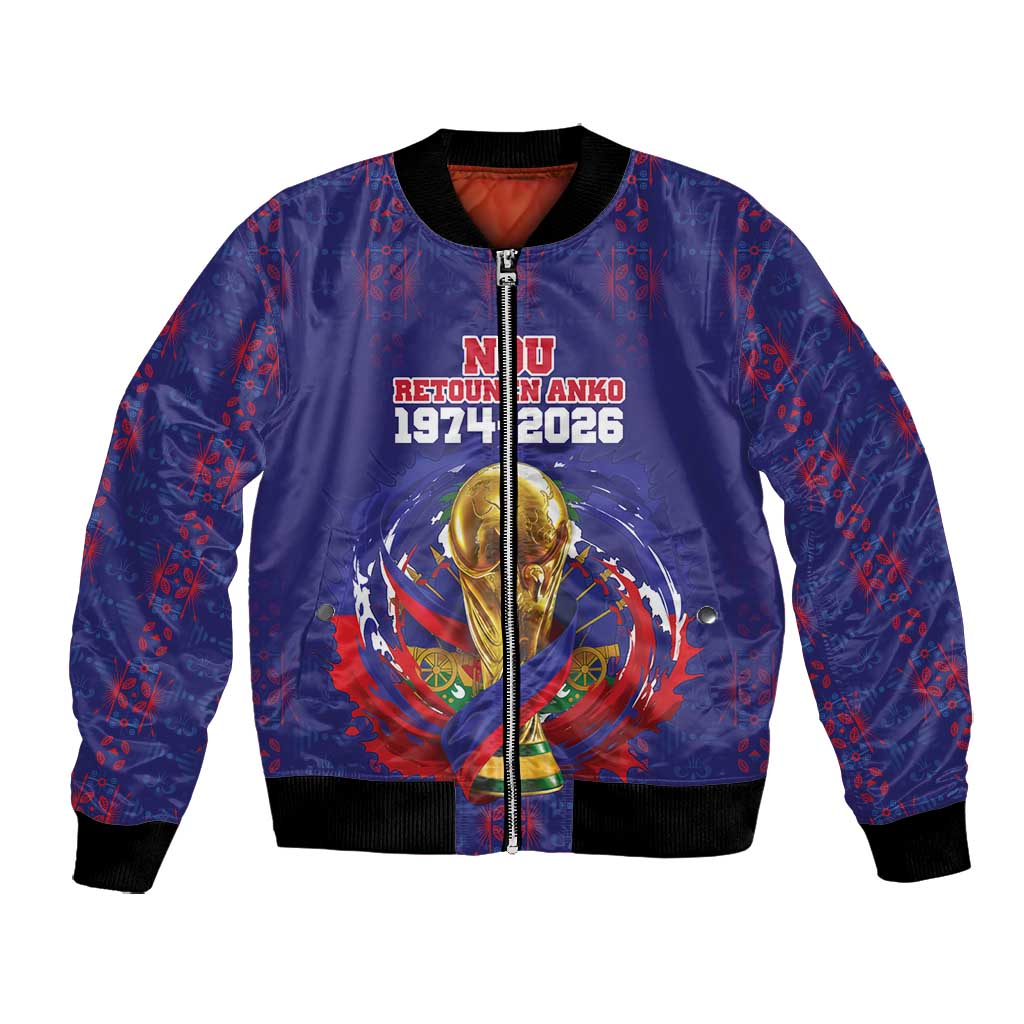 Custom Haiti Grenadye Alaso Bomber Jacket Blue Nou Retounen Anko 1974-2026 - African Pride