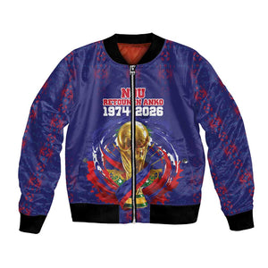 Custom Haiti Grenadye Alaso Bomber Jacket Blue Nou Retounen Anko 1974-2026 - African Pride