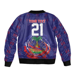 Custom Haiti Grenadye Alaso Bomber Jacket Blue Nou Retounen Anko 1974-2026 - African Pride