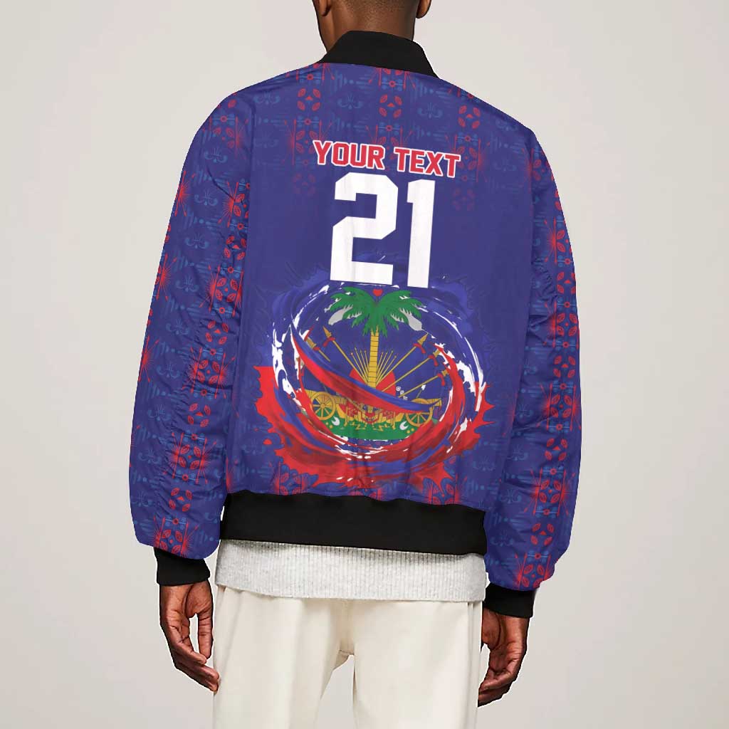 Custom Haiti Grenadye Alaso Bomber Jacket Blue Nou Retounen Anko 1974-2026 - African Pride
