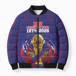 Custom Haiti Grenadye Alaso Bomber Puffer Jacket Blue Nou Retounen Anko 1974-2026 - African Pride
