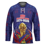 Custom Haiti Grenadye Alaso Hockey Jersey Blue Nou Retounen Anko 1974-2026 - African Pride