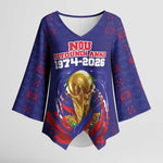 Custom Haiti Grenadye Alaso Kimono Sleeve Blouse Blue Nou Retounen Anko 1974-2026 - African Pride