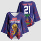 Custom Haiti Grenadye Alaso Kimono Sleeve Blouse Blue Nou Retounen Anko 1974-2026 - African Pride